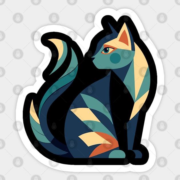 Geometric Feline Sticker by TurnEffect